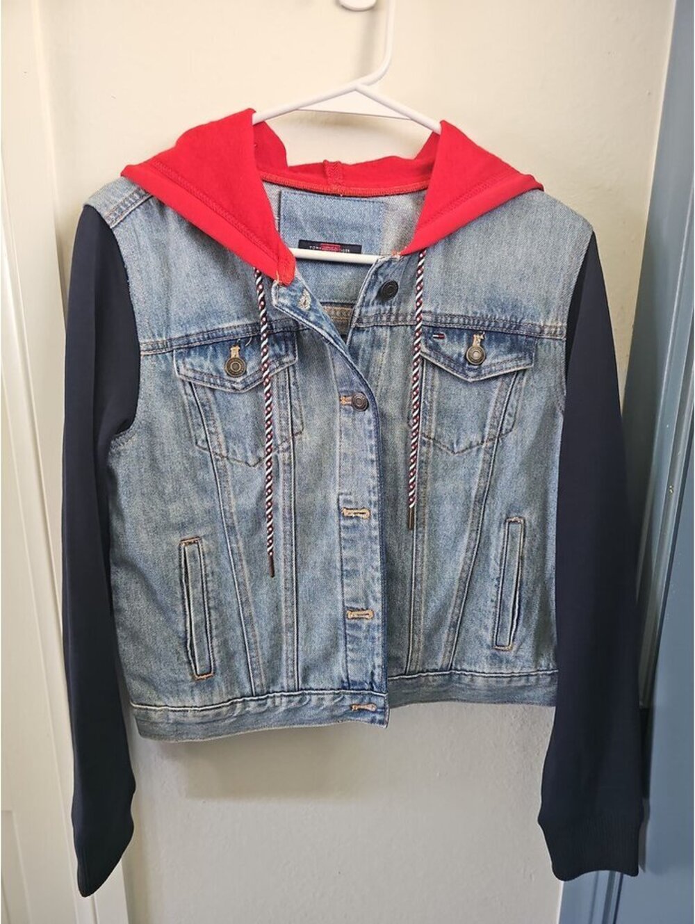 Tommy Hilfiger Denim Jacket with Red Hood